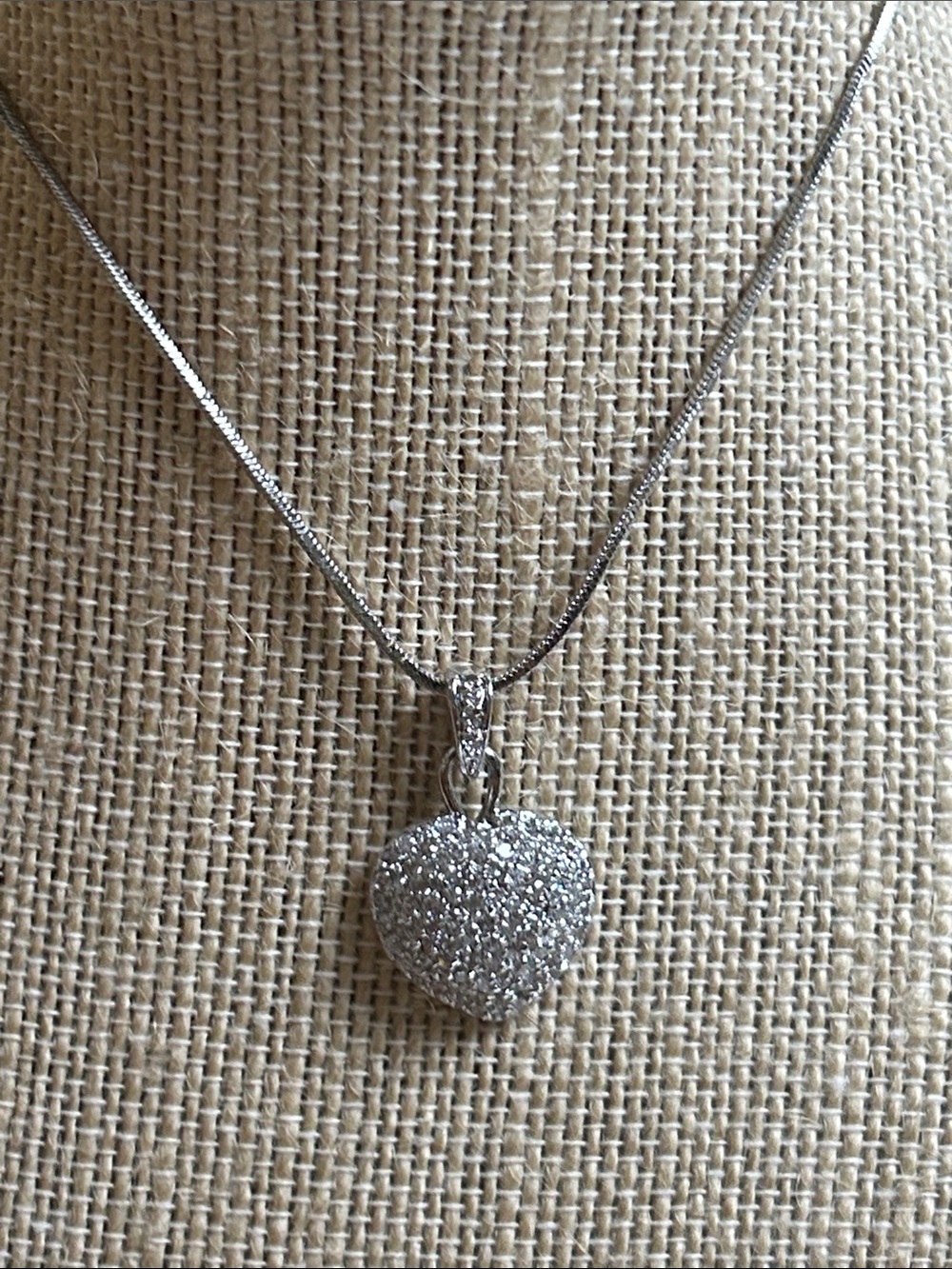 Silver Heart zirconia Pavé Pendant Necklace - Women Jewelry